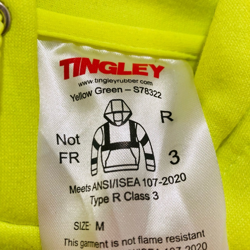 NWT TINGLEY High-Visibility Yellow and Black Men's Hoodie size M - Picture 5 of 5